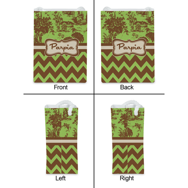Green & Brown Toile & Chevron Jewelry Gift Bag - Matte - Approval