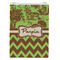 Green & Brown Toile & Chevron Jewelry Gift Bag - Matte - Front
