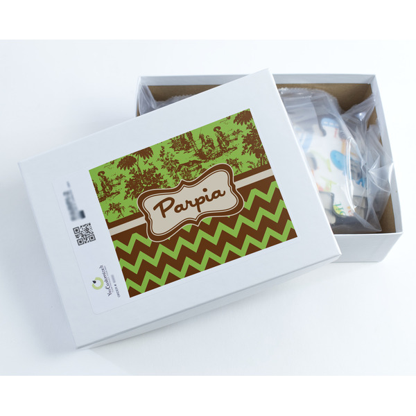 Green & Brown Toile & Chevron Jigsaw Puzzle 30 Piece - Box