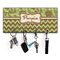 Green & Brown Toile & Chevron Key Hanger w/ 4 Hooks w/ Name or Text