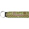 Green & Brown Toile & Chevron Keychain Fob (Personalized)