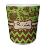 Green & Brown Toile & Chevron Plastic Tumbler 6oz (Personalized)