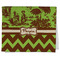 Green & Brown Toile & Chevron Kitchen Towel - Poly Cotton w/ Name or Text