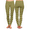 Green & Brown Toile & Chevron Ladies Leggings - Front and Back