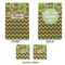 Green & Brown Toile & Chevron Large Gift Bag - Approval