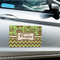 Green & Brown Toile & Chevron Large Rectangle Car Magnets- In Context