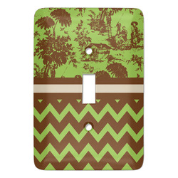 Green & Brown Toile & Chevron Light Switch Cover (Personalized)