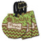 Green & Brown Toile & Chevron Luggage Tags - 3 Shapes Availabel