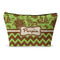 Green & Brown Toile & Chevron Makeup Bag - Small - 8.5"x4.5" (Personalized)