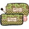 Green & Brown Toile & Chevron Makeup / Cosmetic Bags (Select Size)