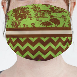 Green & Brown Toile & Chevron Face Mask Cover