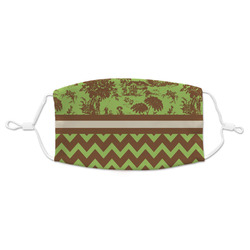 Green & Brown Toile & Chevron Adult Cloth Face Mask - Standard