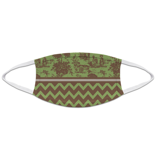 Green & Brown Toile & Chevron Mask2