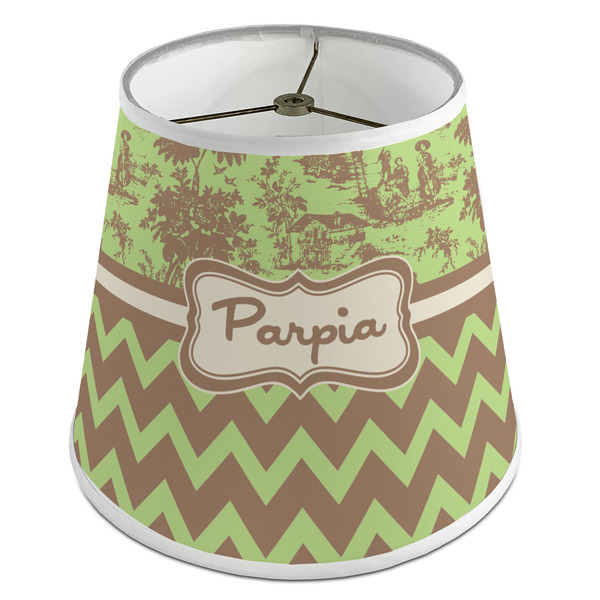 Custom Green & Brown Toile & Chevron Empire Lamp Shade (Personalized)