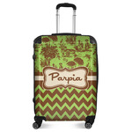 Green & Brown Toile & Chevron Suitcase - 24" Medium - Checked (Personalized)