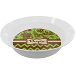 Green & Brown Toile & Chevron Melamine Bowl - 12 oz (Personalized)