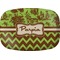 Green & Brown Toile & Chevron Melamine Platter (Personalized)