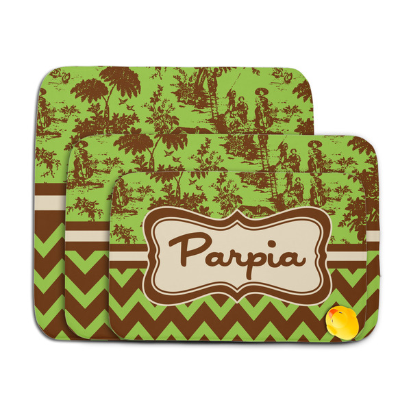 Green & Brown Toile & Chevron Memory Foam Bath Mat - MAIN PARENT