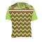 Green & Brown Toile & Chevron Men's Crew Neck T Shirt Medium - Back