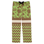 Green & Brown Toile & Chevron Mens Pajama Pants - M