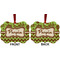Green & Brown Toile & Chevron Metal Benilux Ornament - Front and Back (APPROVAL)