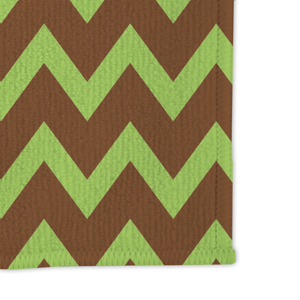 Green & Brown Toile & Chevron Microfiber Dish Rag - DETAIL