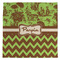 Green & Brown Toile & Chevron Microfiber Dish Towel (Personalized)