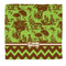 Green & Brown Toile & Chevron Microfiber Dish Rag (Personalized)