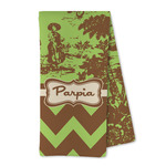 Green & Brown Toile & Chevron Kitchen Towel - Microfiber (Personalized)