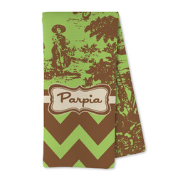 Green & Brown Toile & Chevron Kitchen Towel - Microfiber (Personalized)