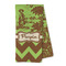 Green & Brown Toile & Chevron Kitchen Towel - Microfiber (Personalized)