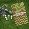 Green & Brown Toile & Chevron Microfiber Golf Towels - LIFESTYLE