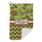 Green & Brown Toile & Chevron Microfiber Golf Towels Small - FRONT FOLDED