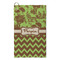Green & Brown Toile & Chevron Microfiber Golf Towels - Small - FRONT