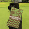 Green & Brown Toile & Chevron Microfiber Golf Towels - Small - LIFESTYLE