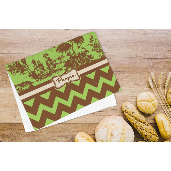 Green & Brown Toile & Chevron Microfiber Kitchen Towel - LIFESTYLE