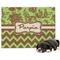 Green & Brown Toile & Chevron Dog Blanket - Large (Personalized)