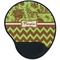 Green & Brown Toile & Chevron Mouse Pad with Wrist Support - Main