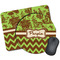 Green & Brown Toile & Chevron Mouse Pads - Round & Rectangular