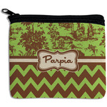 Green & Brown Toile & Chevron Rectangular Coin Purse (Personalized)