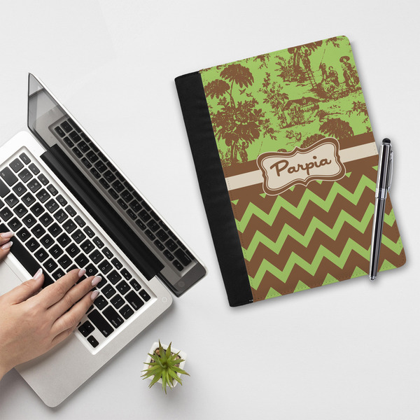 Green & Brown Toile & Chevron Notebook Padfolio - LIFESTYLE (large)