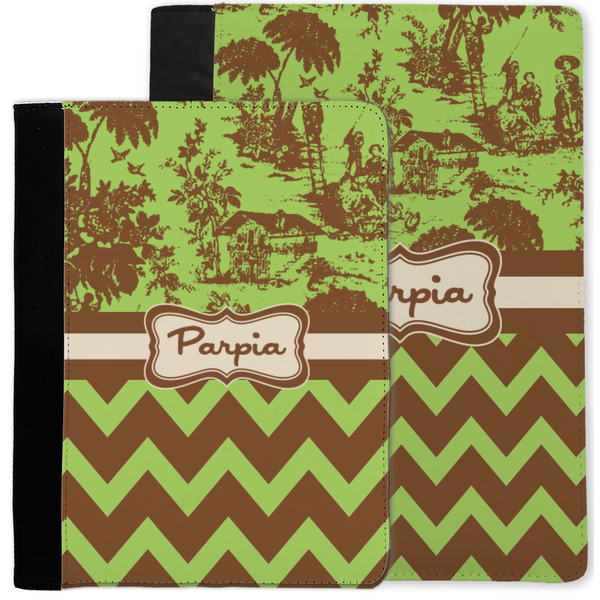 Green & Brown Toile & Chevron Notebook Padfolio - MAIN