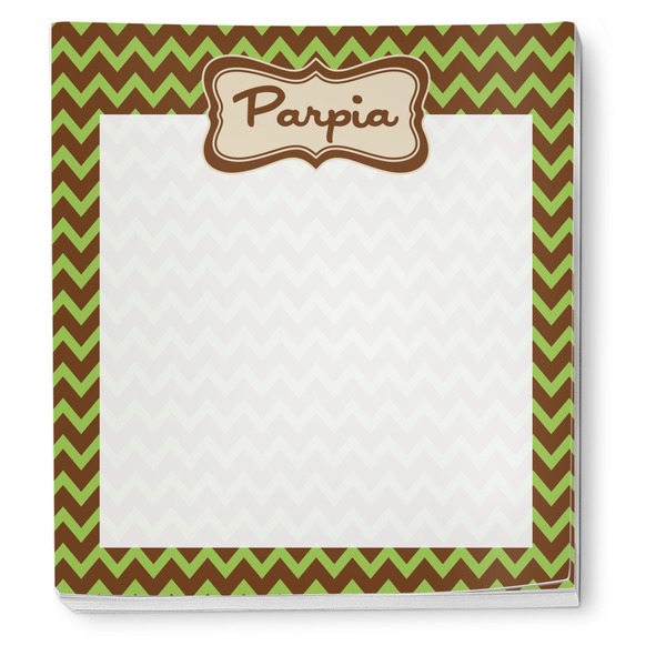 Green & Brown Toile & Chevron Notepad - Apvl
