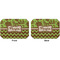 Green & Brown Toile & Chevron Octagon Placemat - Double Print Front and Back
