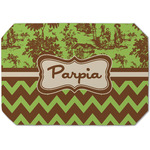 Green & Brown Toile & Chevron Dining Table Mat - Octagon (Single-Sided) w/ Name or Text
