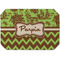 Green & Brown Toile & Chevron Octagon Placemat - Single front