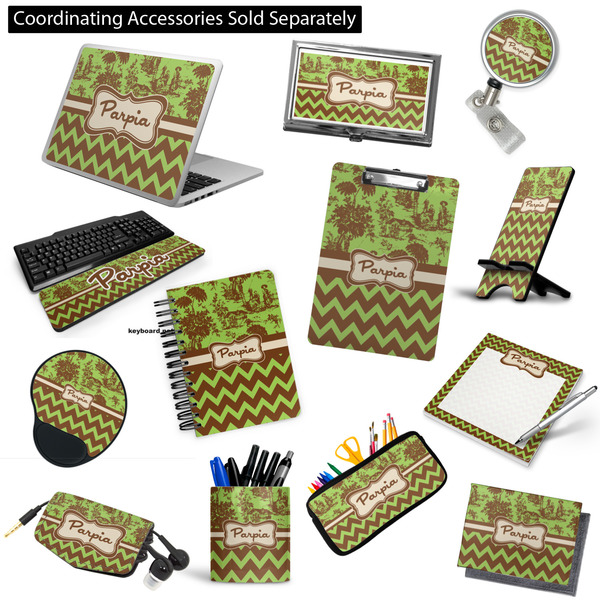 Green & Brown Toile & Chevron Office & Desk Accessories