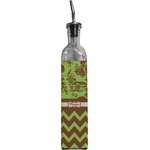 Green & Brown Toile & Chevron Oil Dispenser Bottle (Personalized)