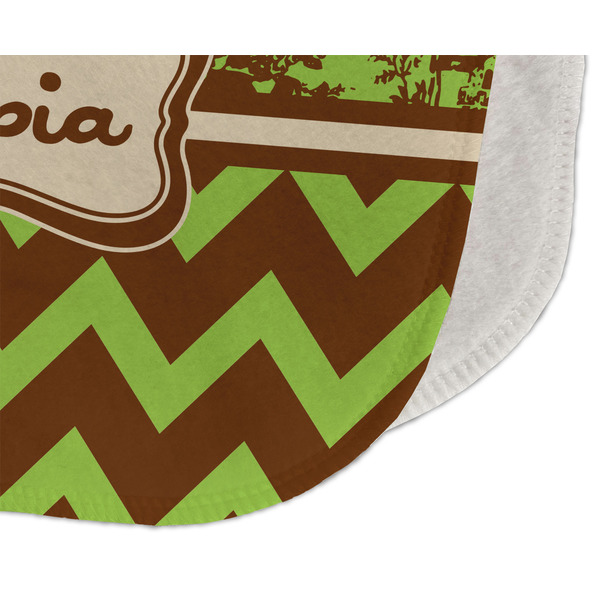 Green & Brown Toile & Chevron Old Burp Detail