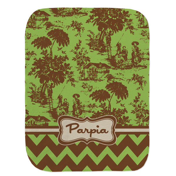 Green & Brown Toile & Chevron Old Burp Flat